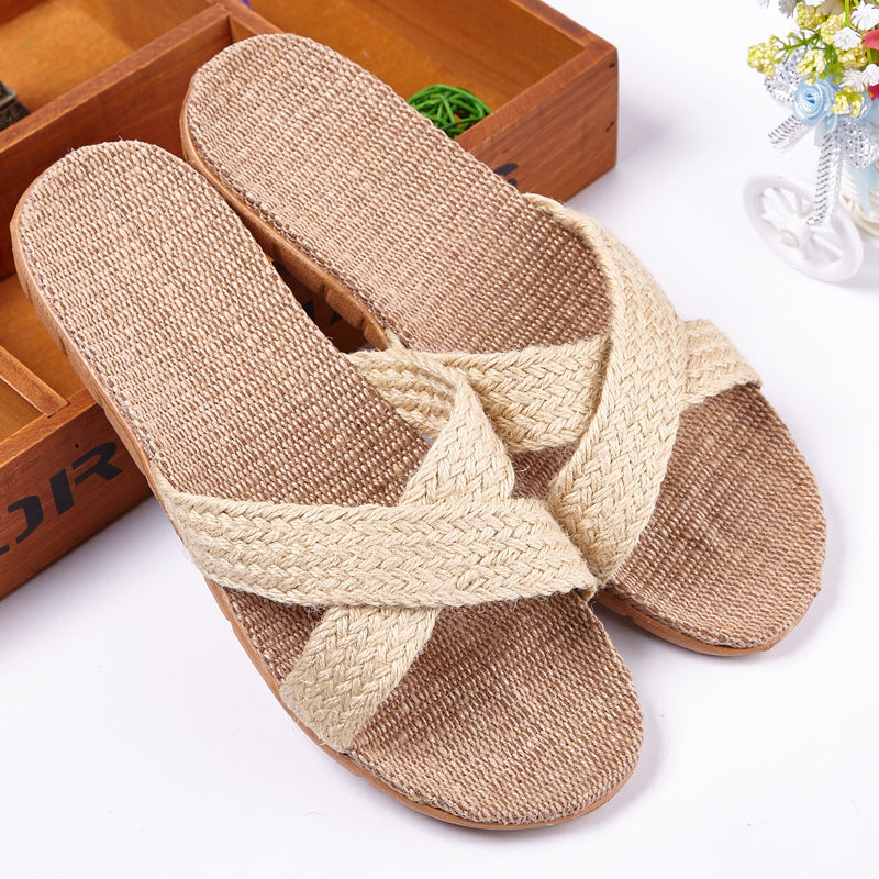 Linen House Slippers for Women | Breathable Non-Slip Indoor Comfort Slides