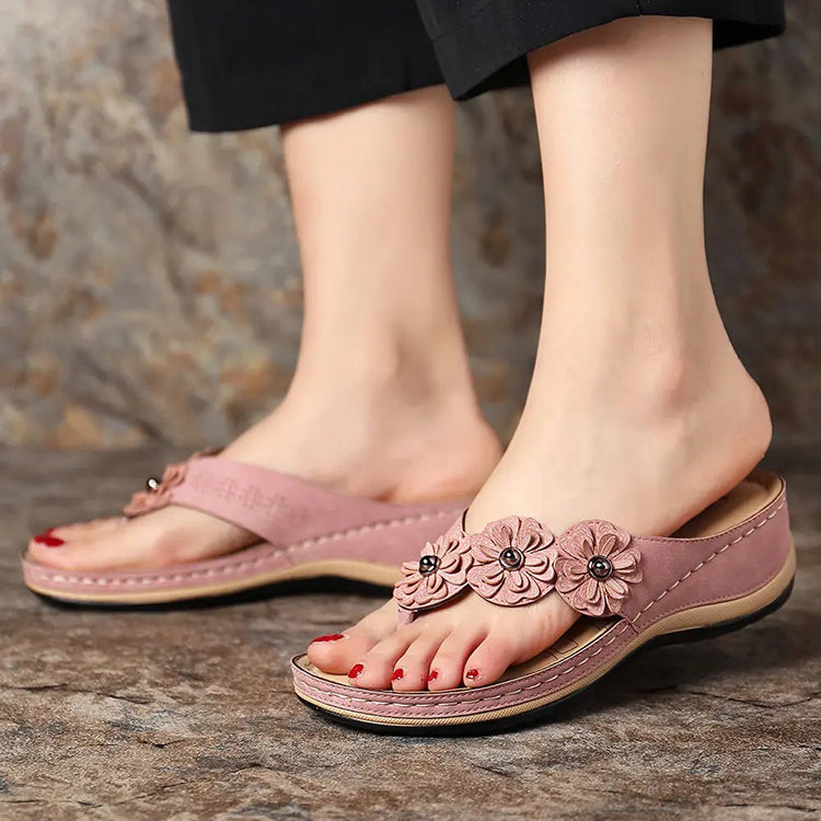 Women’s Floral Wedge Sandals – Retro Style Summer Beach & Casual Comfort Shoes