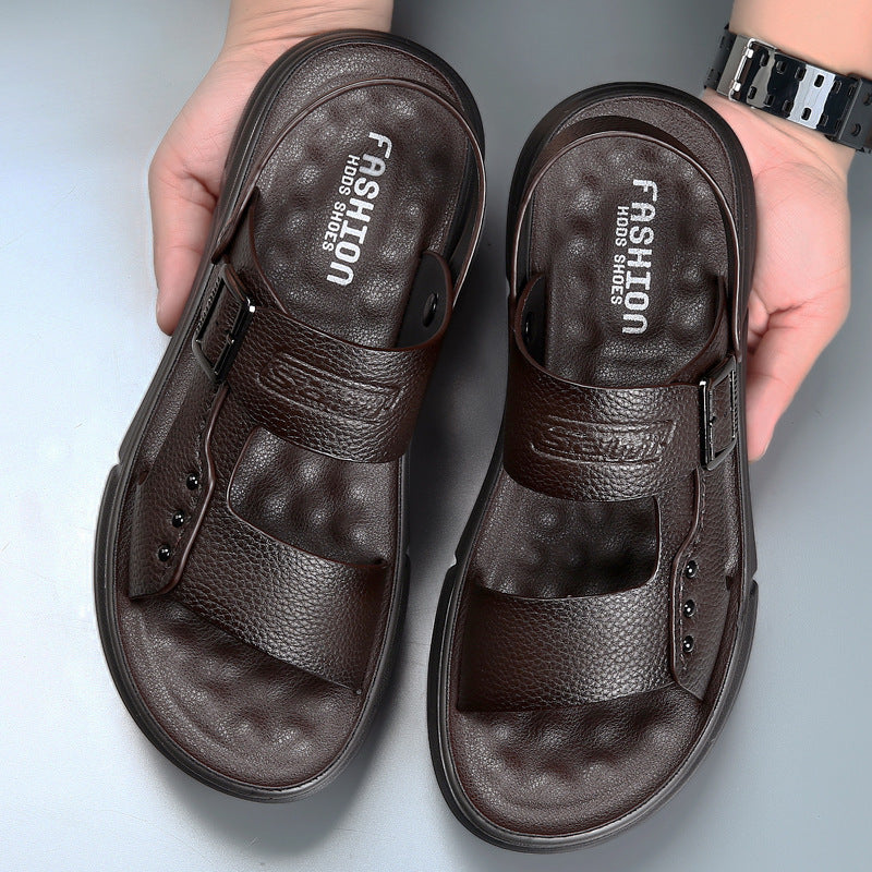 Men’s Soft Leather Beach SaMen Soft Leather Sandals | Cushioned Comfort | Casual Beach Summer Wear