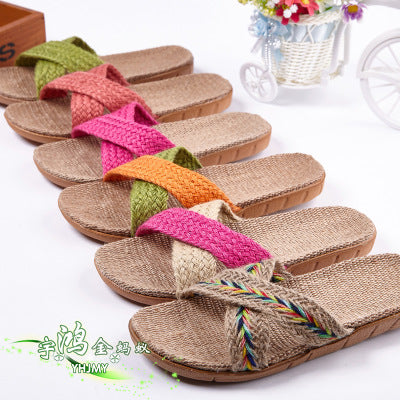 Linen House Slippers for Women | Breathable Non-Slip Indoor Comfort Slides