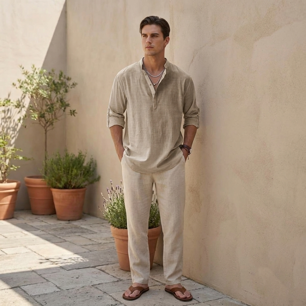 Men Linen Shirt | Loose Fit Summer Shirt | Breathable Casual Wear | Everyday Shirt