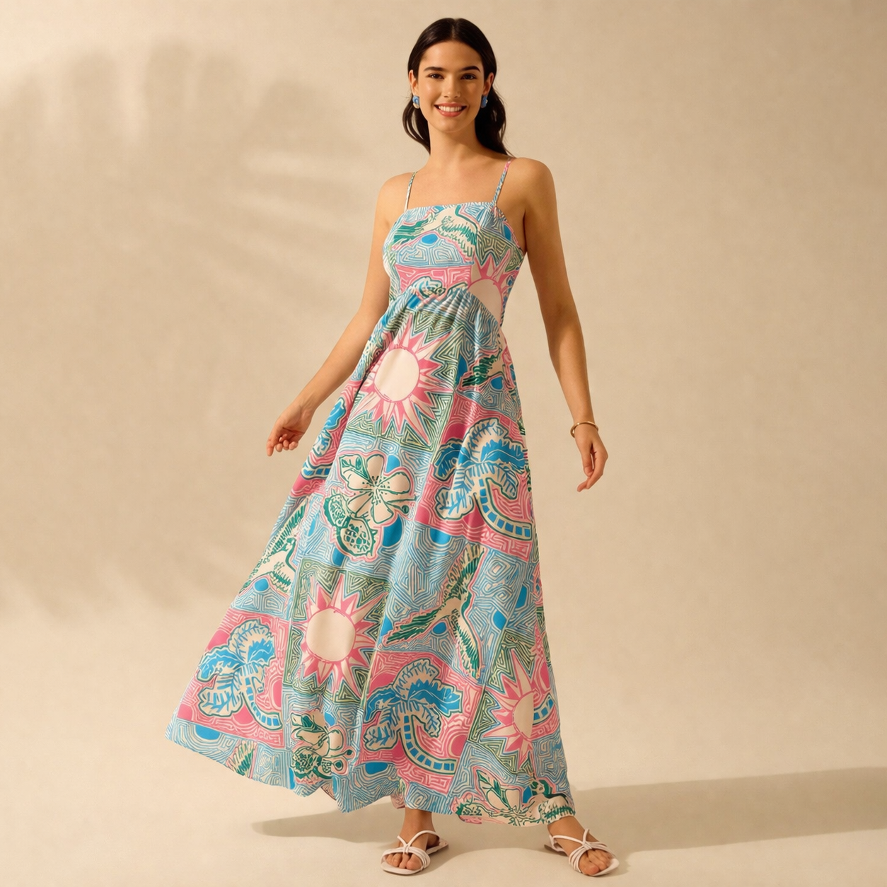 Women’s Printed Sling Summer Dress | Lightweight Casual Holiday Dress for Beach, Vacation and Everyday Wear