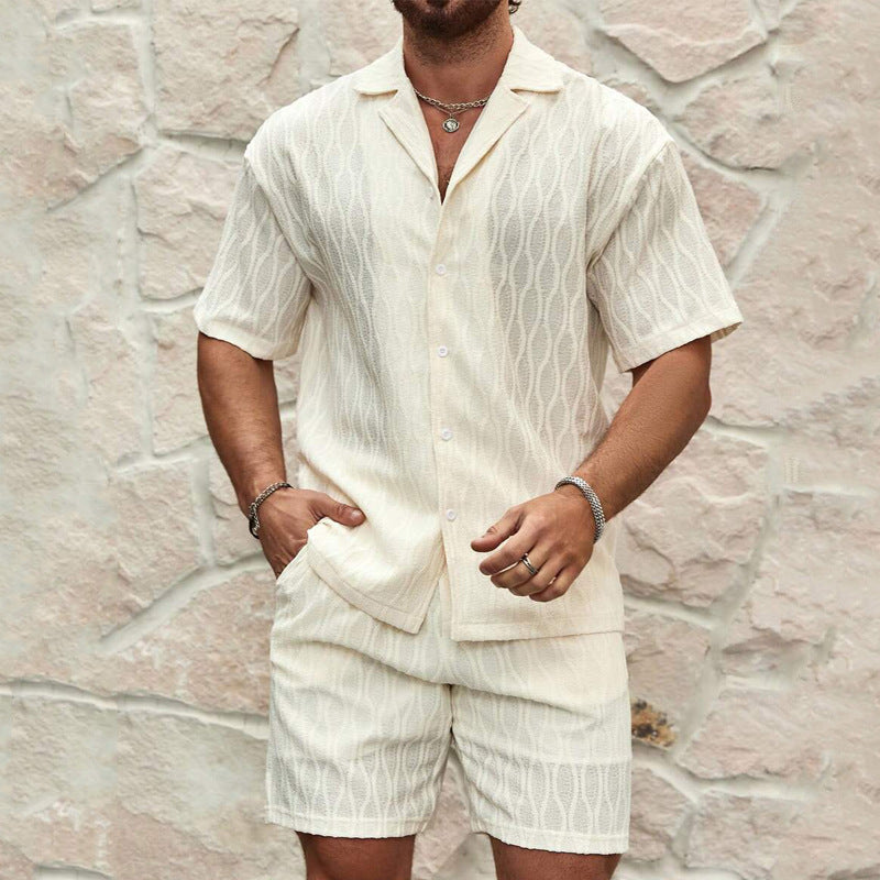 Men’s Summer Co-Ord Set – Casual Shirt & Shorts Beach Vacation Outfit for Men