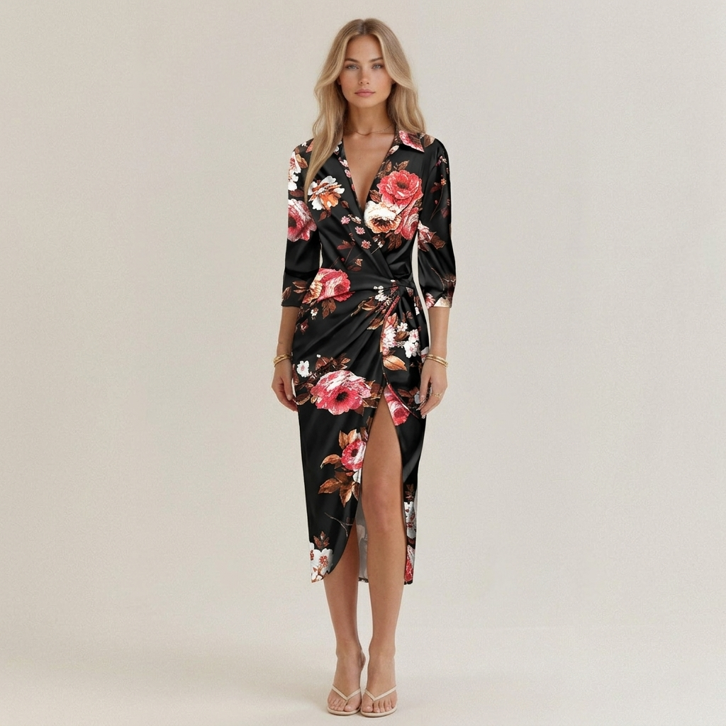 Women’s Striped Shirt Collar Summer Dress | Mid-Length Casual Lacing Dress for Office, Vacation and Everyday Wear