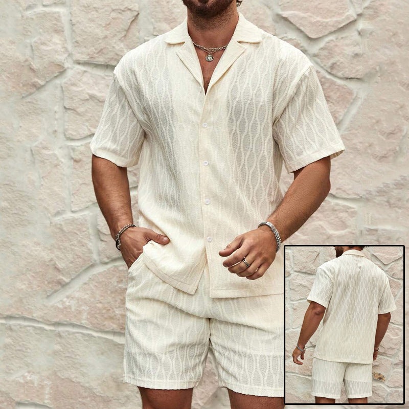 Men’s Summer Co-Ord Set – Casual Shirt & Shorts Beach Vacation Outfit for Men