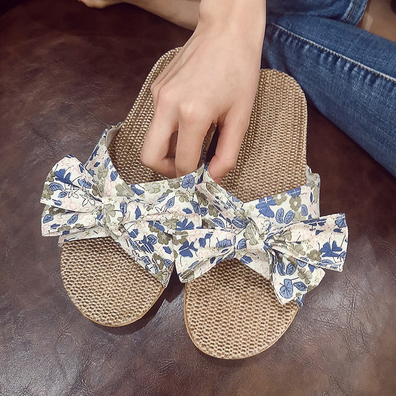Women’s Bow Non-Slip Home Slippers – Soft Comfortable Cute Indoor Casual Sandals