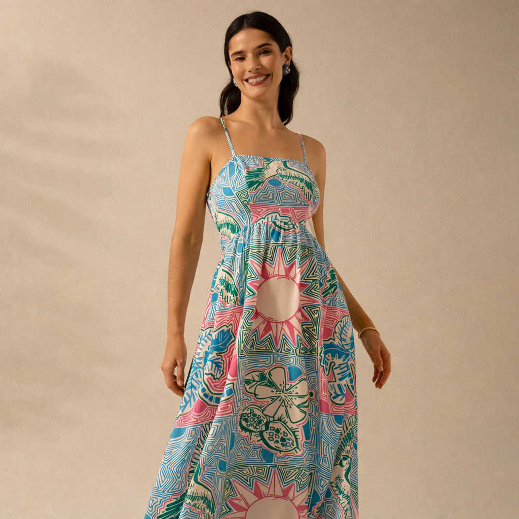 Women’s Printed Sling Summer Dress | Lightweight Casual Holiday Dress for Beach, Vacation and Everyday Wear