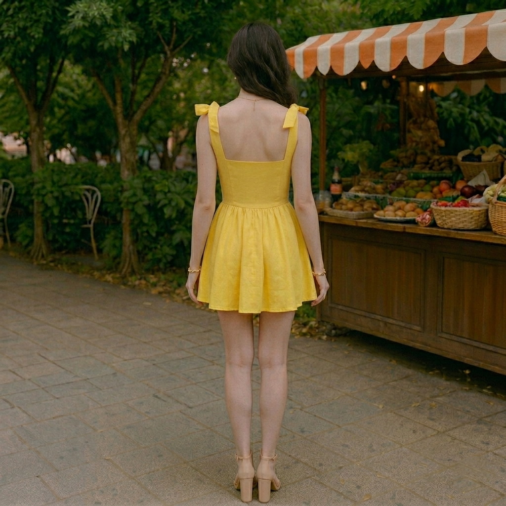 Women’s Strappy Back Tie Summer Dress | Slim Fit Short Dress for Casual, Party and Vacation Wear